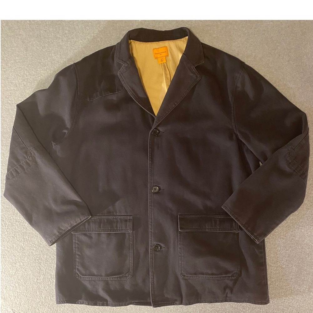 Field & Stream 1871 Mens XL Canvas Chore Jacket Blue Utility Blazer